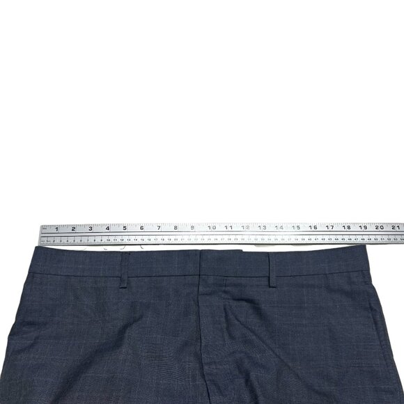 Banana Republic Standard Fit Pants Mens 36 X 30 Charcoal Gray Plaid Flat Front - Picture 9 of 9